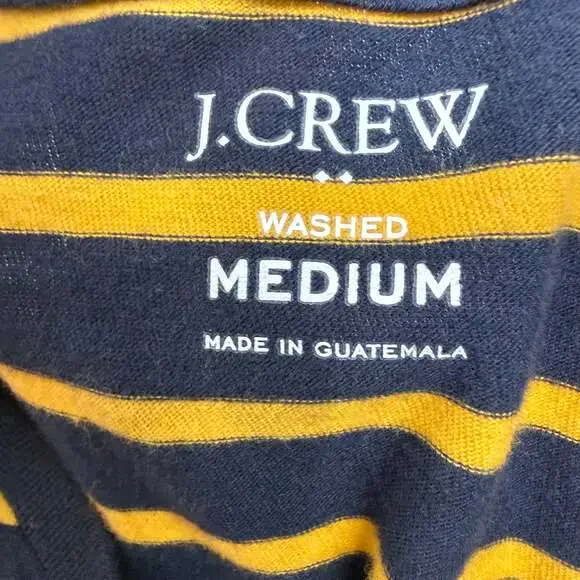 J.Crew Re-Imagined Navy Yellow Striped Long Sleeve Top Size M - Picture 2 of 8